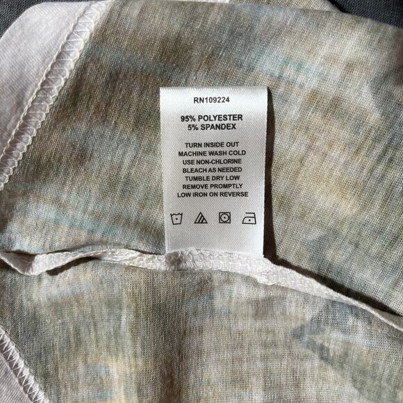 Indigo Soul Tunic Top Womens Large Brown Geometric Print Sharkbite Hem V-Neck - Picture 6 of 8